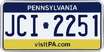 PA license plate JCI2251