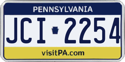PA license plate JCI2254