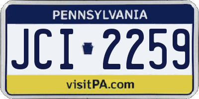 PA license plate JCI2259