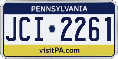 PA license plate JCI2261