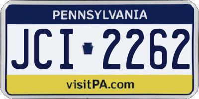PA license plate JCI2262