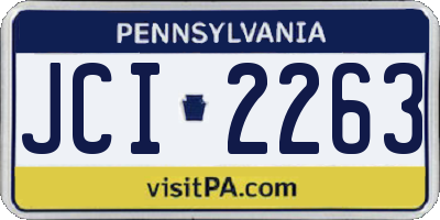 PA license plate JCI2263