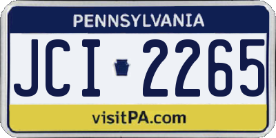 PA license plate JCI2265