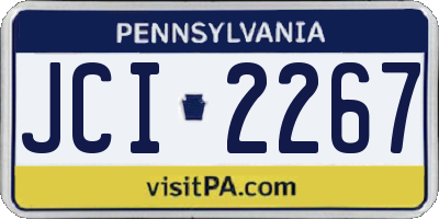 PA license plate JCI2267