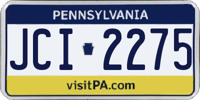 PA license plate JCI2275