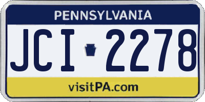 PA license plate JCI2278