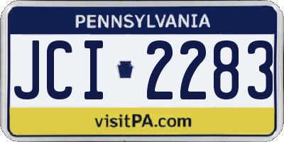 PA license plate JCI2283