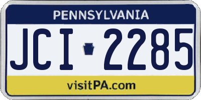 PA license plate JCI2285