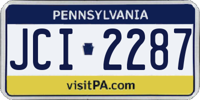PA license plate JCI2287