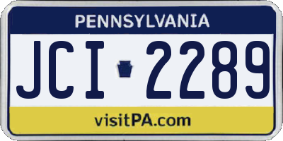 PA license plate JCI2289