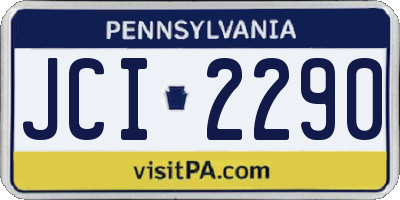 PA license plate JCI2290