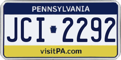PA license plate JCI2292