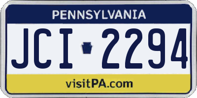 PA license plate JCI2294