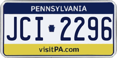 PA license plate JCI2296