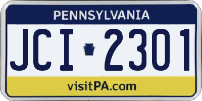 PA license plate JCI2301
