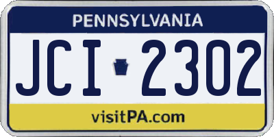 PA license plate JCI2302