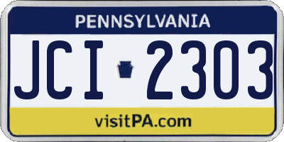 PA license plate JCI2303