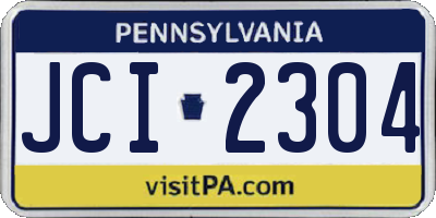 PA license plate JCI2304