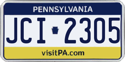 PA license plate JCI2305