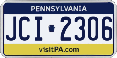 PA license plate JCI2306