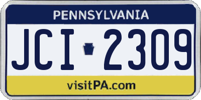 PA license plate JCI2309