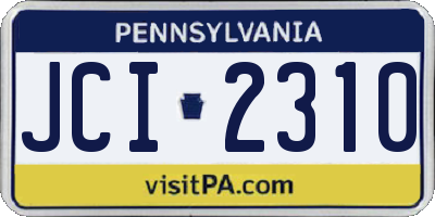 PA license plate JCI2310
