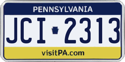 PA license plate JCI2313