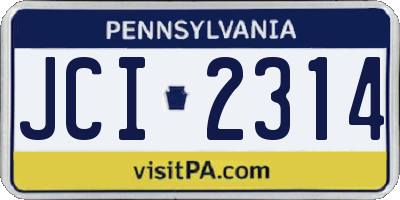 PA license plate JCI2314