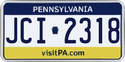 PA license plate JCI2318