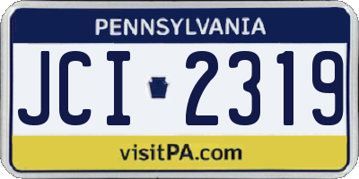 PA license plate JCI2319