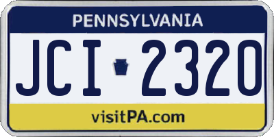 PA license plate JCI2320