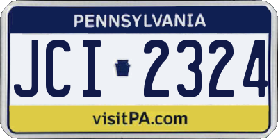 PA license plate JCI2324
