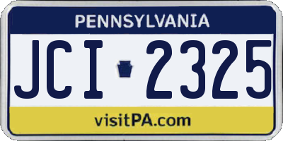 PA license plate JCI2325