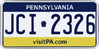 PA license plate JCI2326