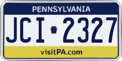 PA license plate JCI2327