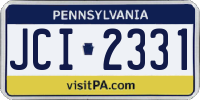 PA license plate JCI2331