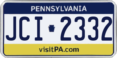 PA license plate JCI2332