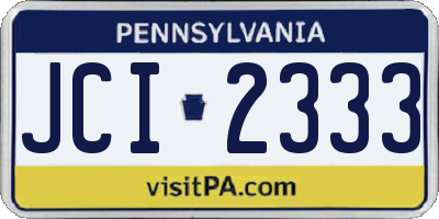 PA license plate JCI2333