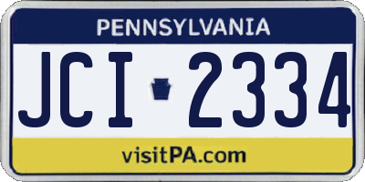 PA license plate JCI2334