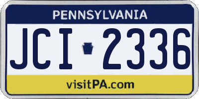 PA license plate JCI2336