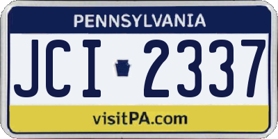 PA license plate JCI2337