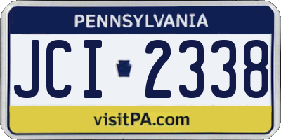 PA license plate JCI2338