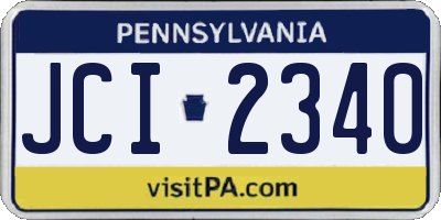 PA license plate JCI2340