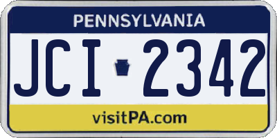 PA license plate JCI2342