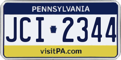 PA license plate JCI2344
