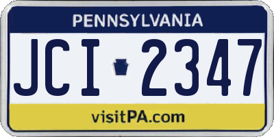 PA license plate JCI2347