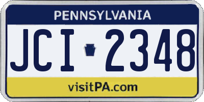 PA license plate JCI2348