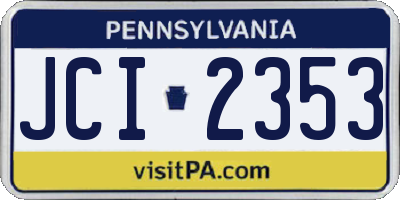 PA license plate JCI2353