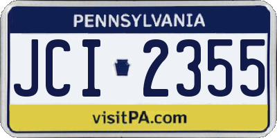 PA license plate JCI2355