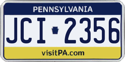PA license plate JCI2356